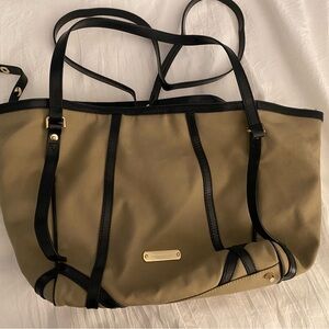 Burberry Tan Tote Bag with plaid lining